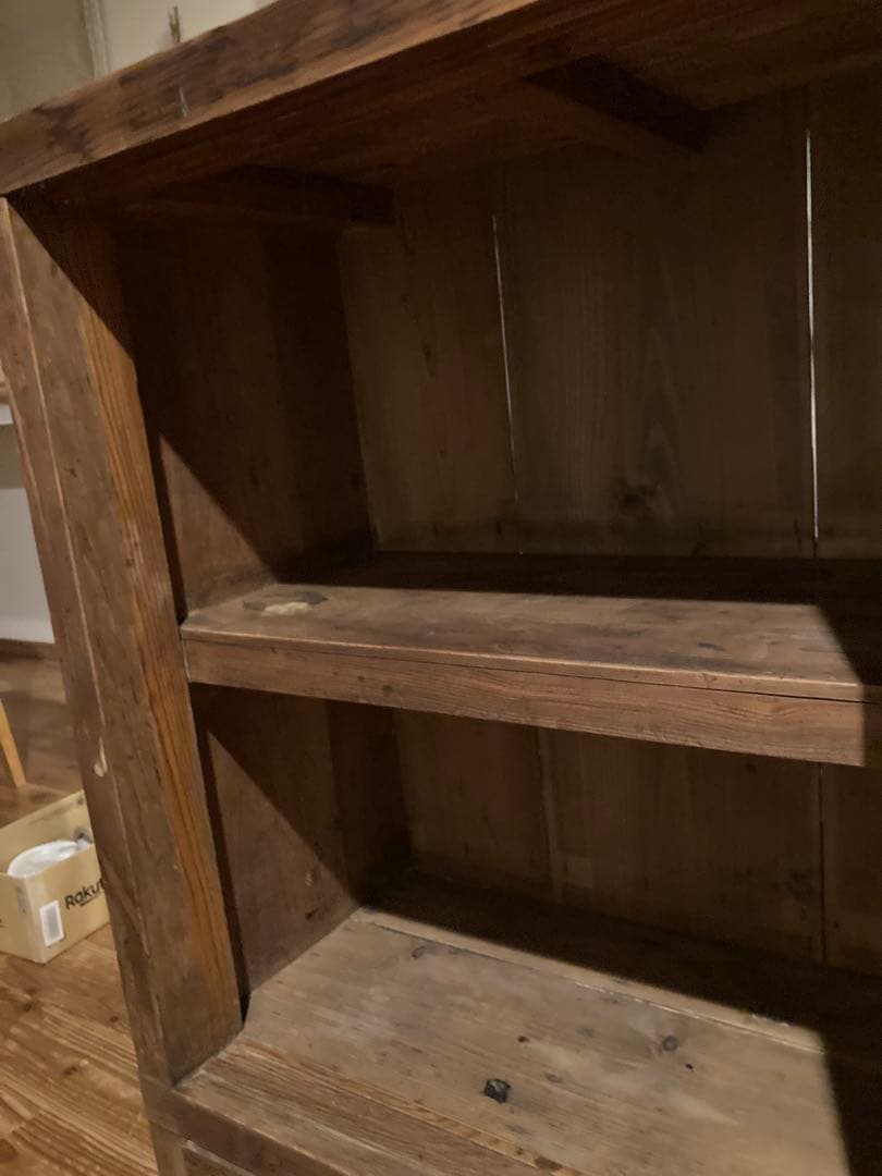 昭和レトロ　サイドボード　食器棚、戸棚、収納棚　ゆらゆらガラス　大正〜昭和初期②