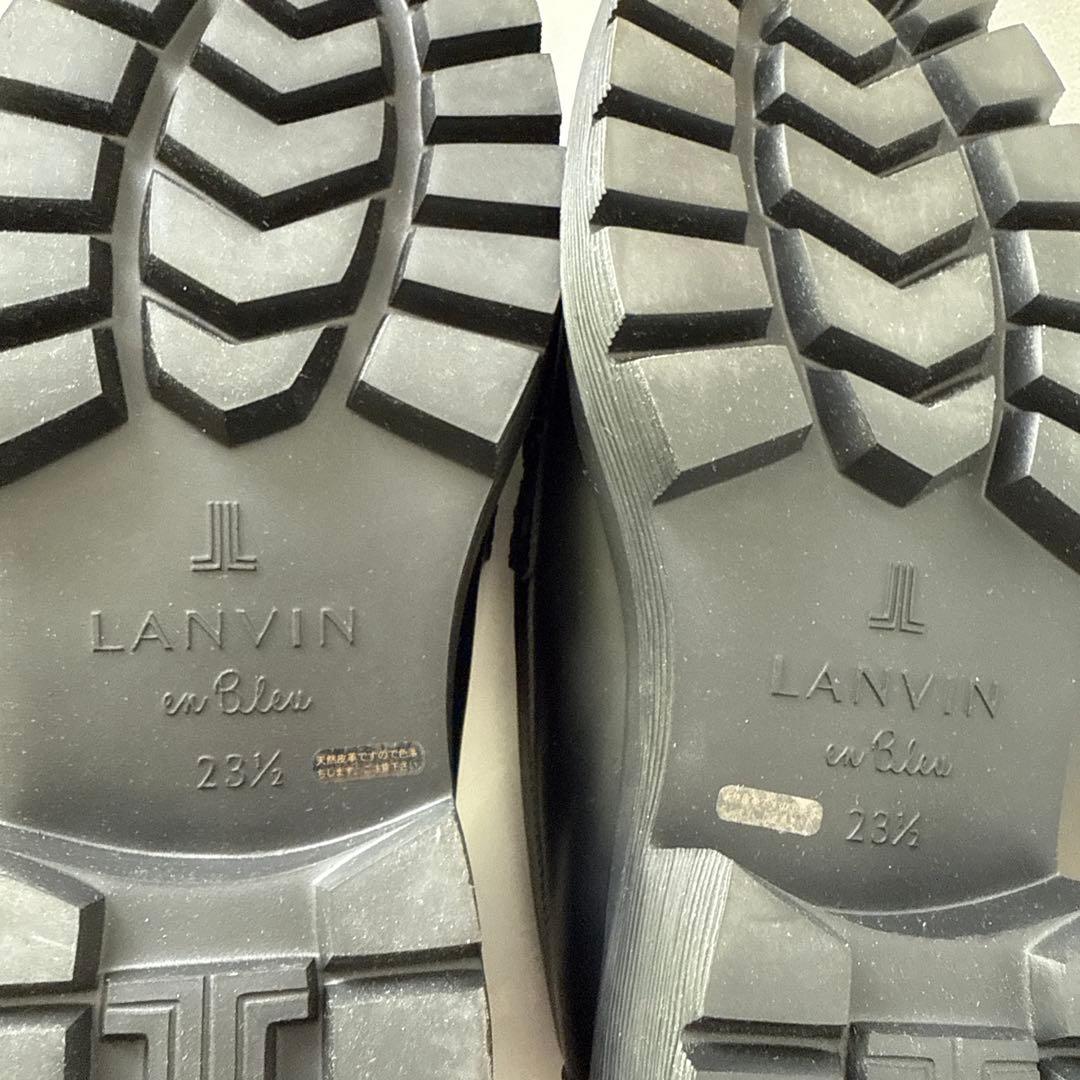 LANVIN ブラック ローファー タッセル付き