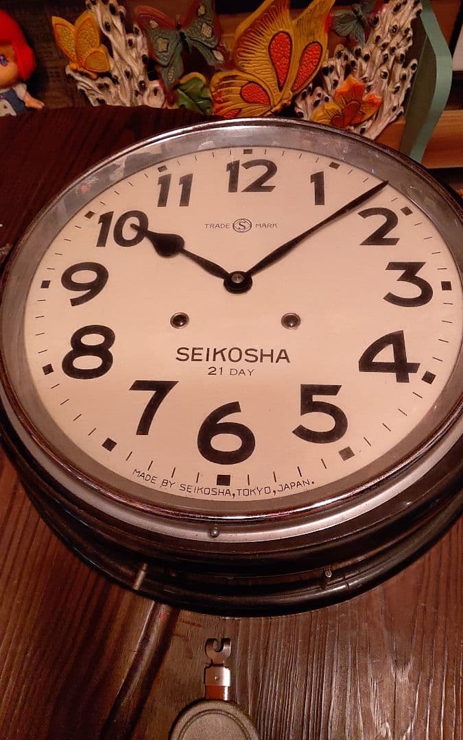 レトロSEIKOSHA ボンボン時計 21 DAY 蓋付き時計