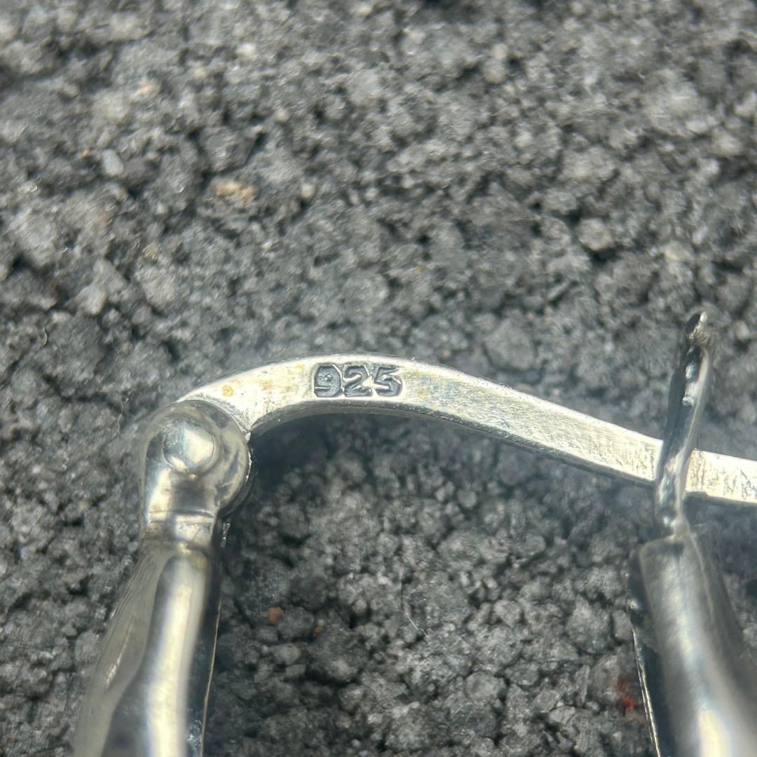 シルバー925 Silver タタキデザインフープピアス/軽研磨仕上げ/両耳