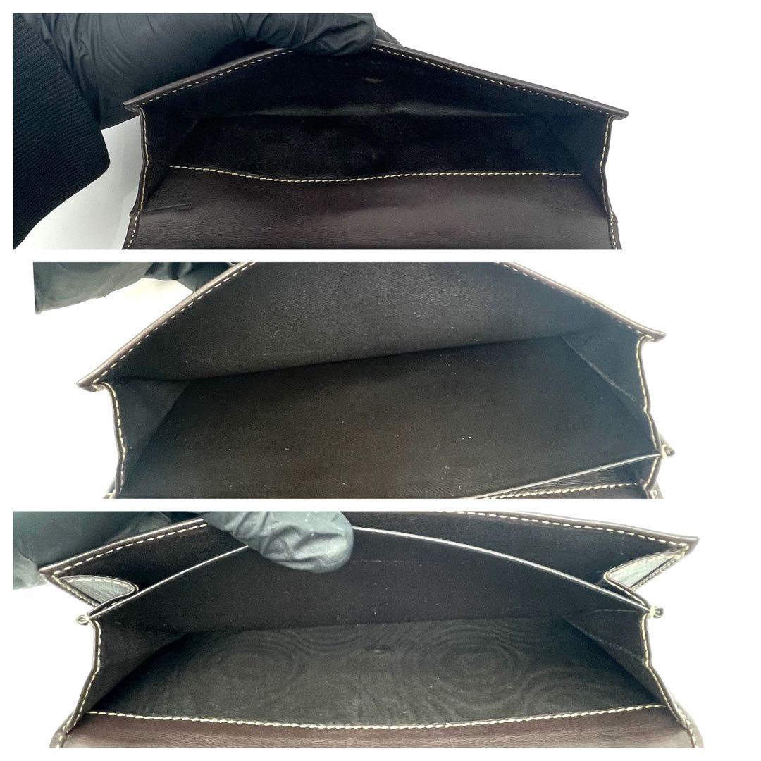 美品✨グッチ GGキャンバス 三角 ゴールドプレート Wホック 長財布 8カード