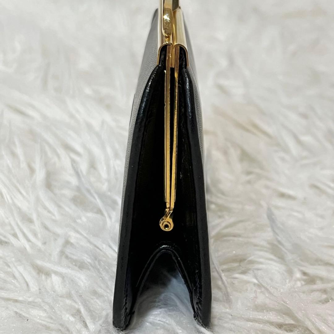 【美品】ジバンシー GIVENCHYがま口 ケース レザー小銭入れ　黒