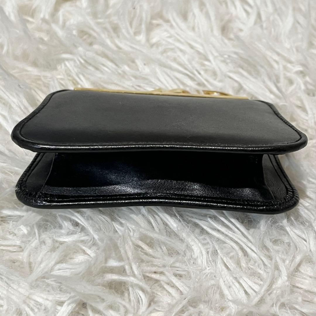 【美品】ジバンシー GIVENCHYがま口 ケース レザー小銭入れ　黒