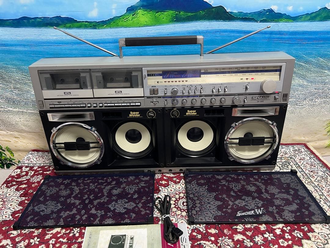 動作品！SHARP シャープ GF-999 昭和レトロ 大型ラジカセ Wラジカセ