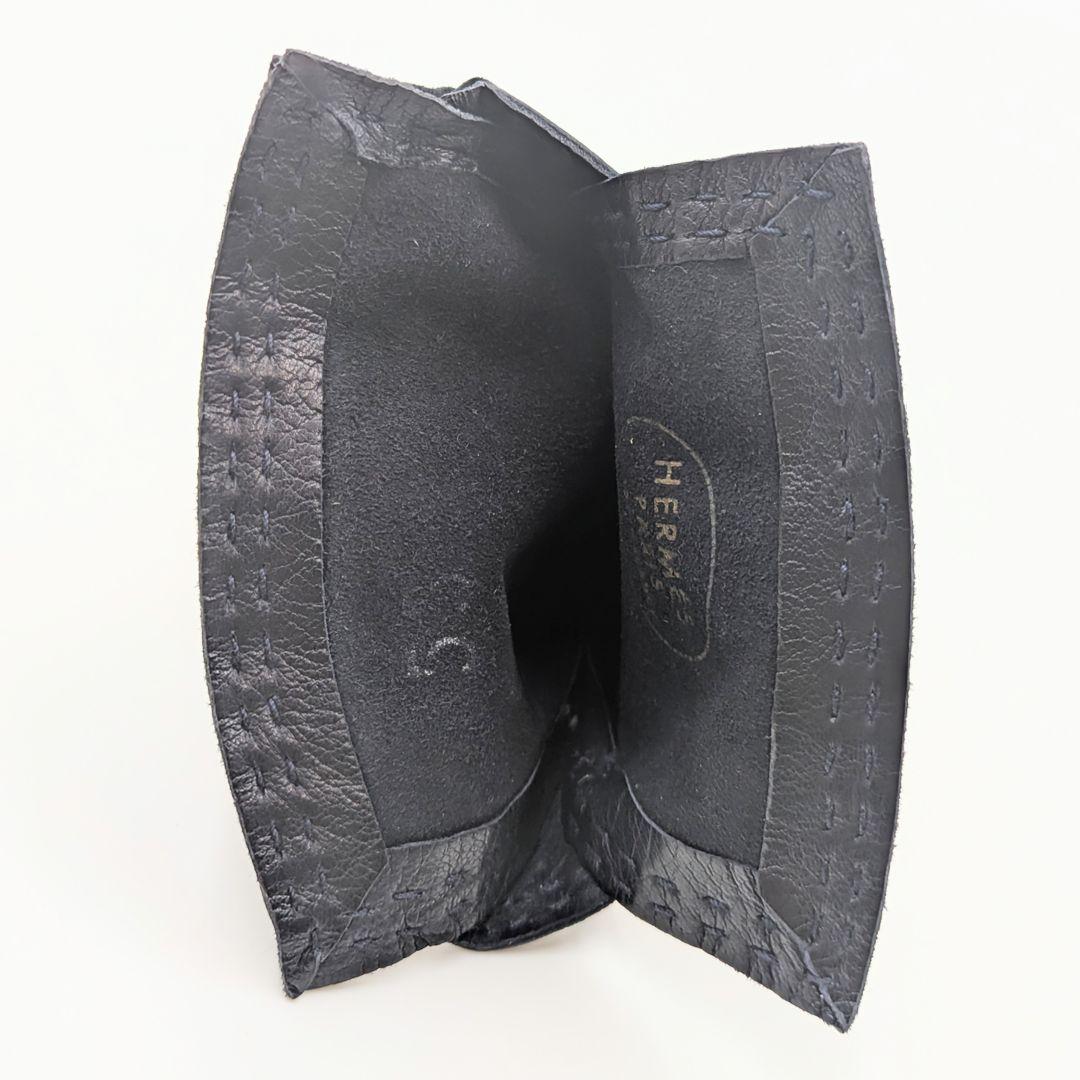 HERMES エルメス セリエラムスキン グローブ 手袋 ダークブルー