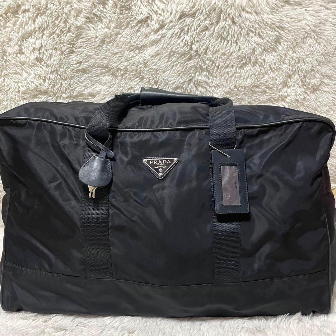 【極美品】PRADA プラダ　ボストンバッグ　旅行用　ナイロン　ブラック　大容量