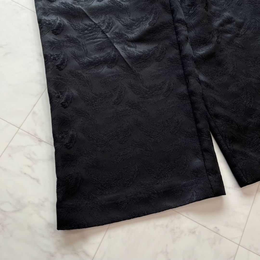 美品✨kana チュール パフスリーブ ワイドパンツオールインワン ブラック　S