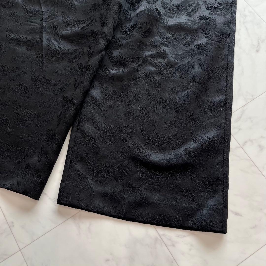 美品✨kana チュール パフスリーブ ワイドパンツオールインワン ブラック　S