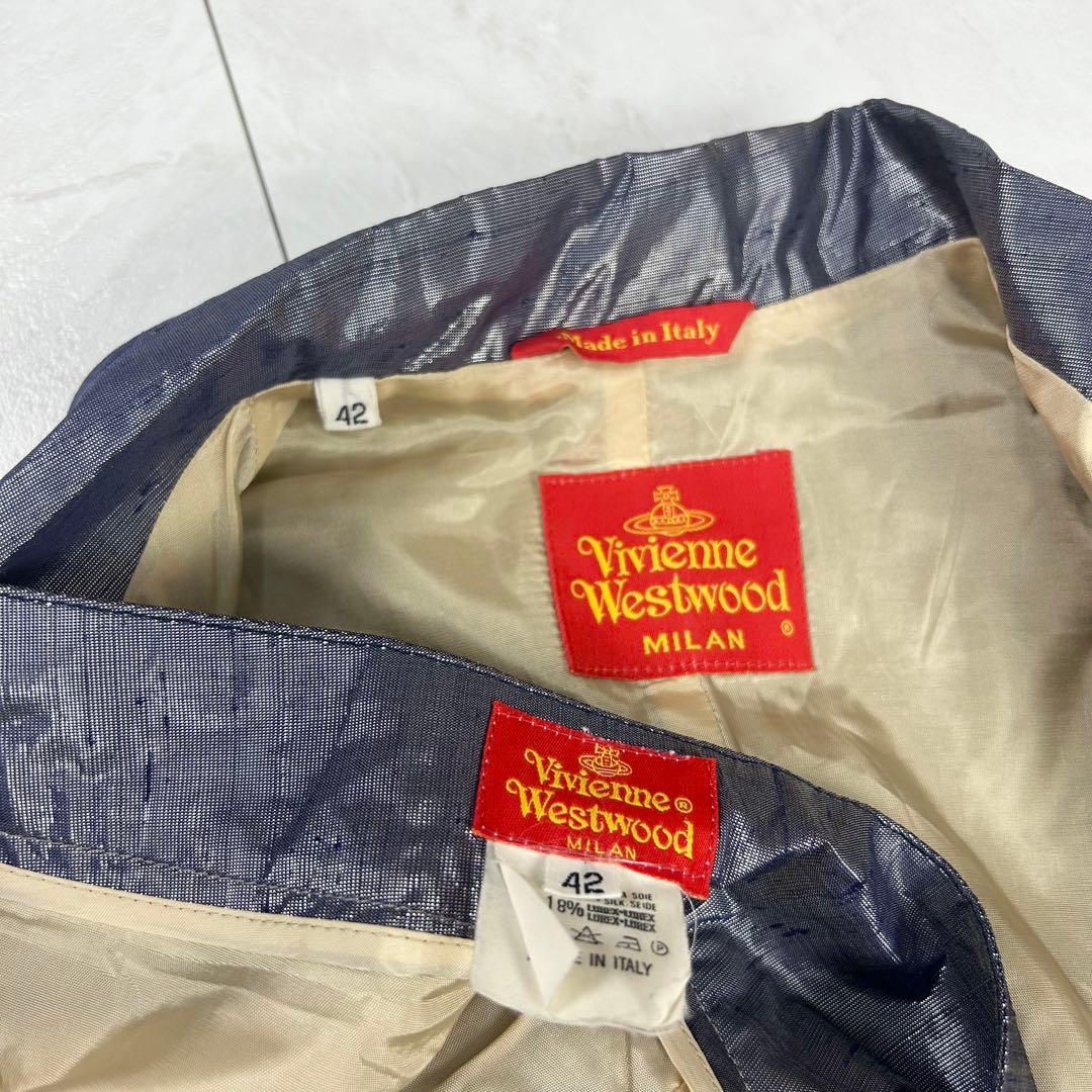 極美品 ヴィヴィアン ウエストウッド 変形 セットアップ メタリック 光沢感