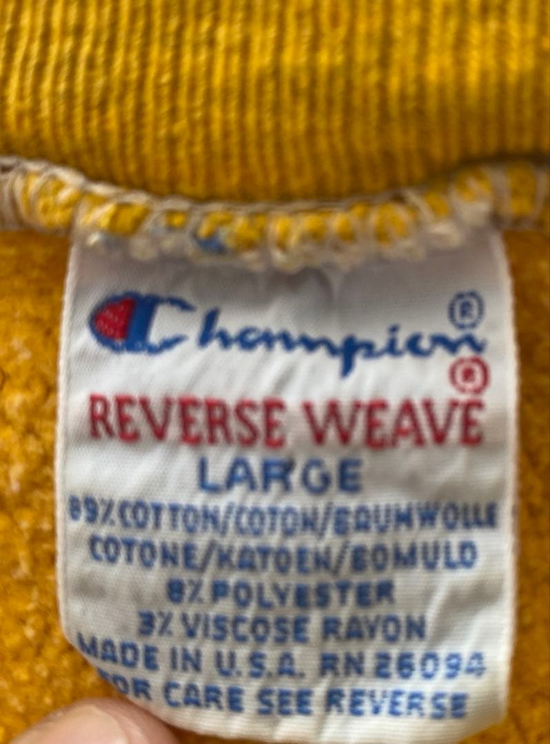 チャンピオン　リバースウィーブ　L イエロー