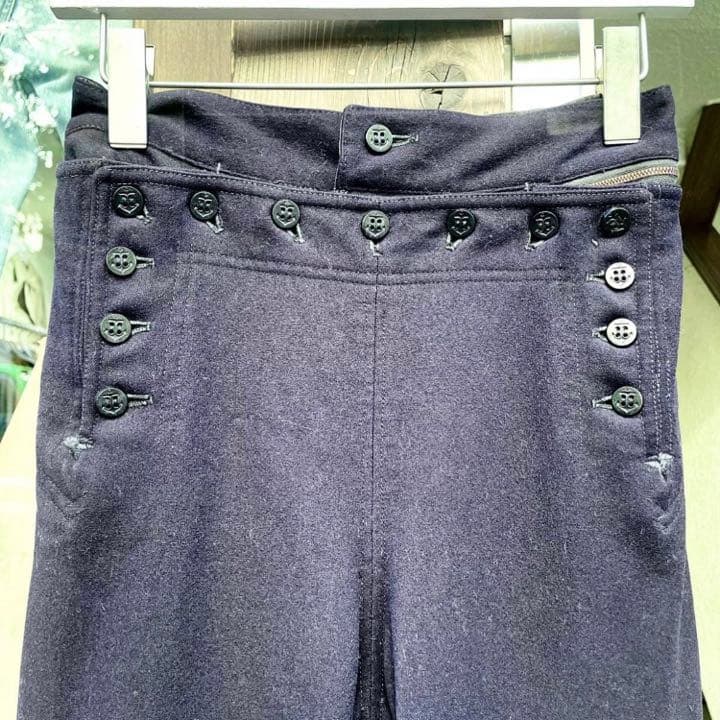 3-40s vintage US NAVY ウールセーラーパンツ ダークネイビー
