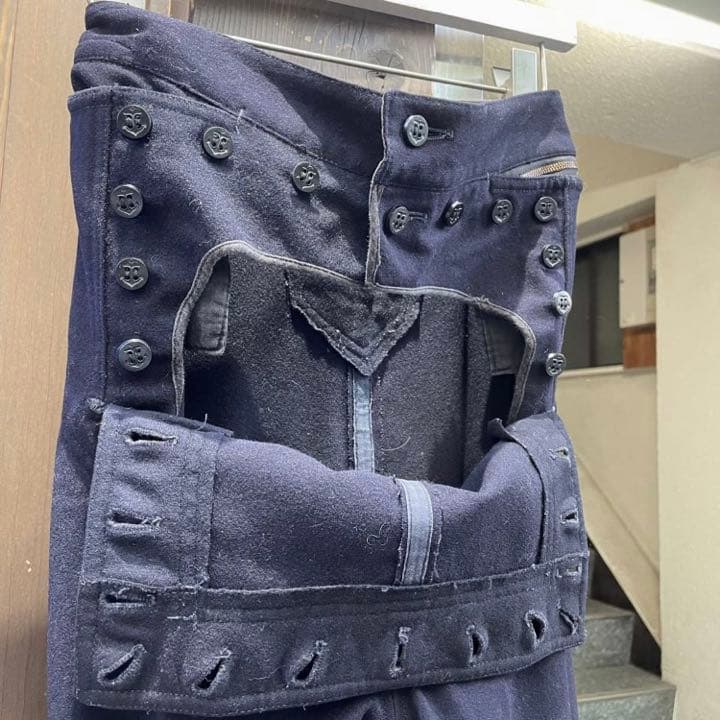3-40s vintage US NAVY ウールセーラーパンツ ダークネイビー
