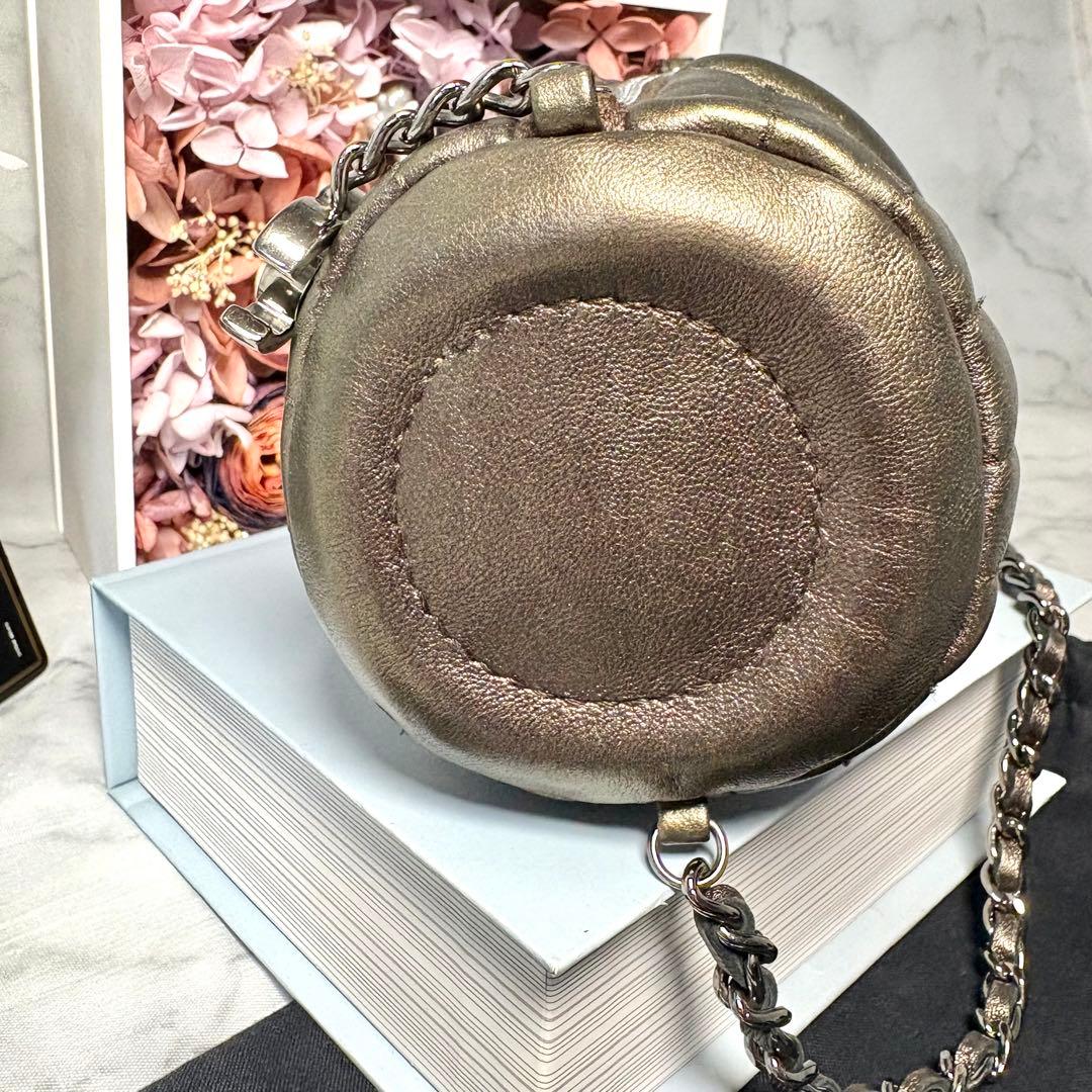 ♡激レア♡CHANEL ハンドバッグ メタリックグレー チェーンハンドル レザー