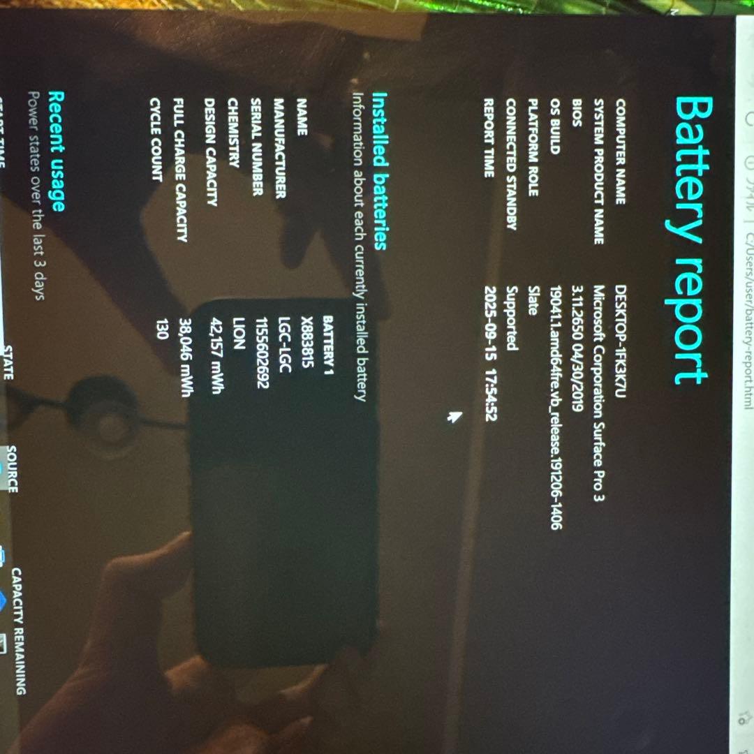 中古ノートパソコン Microsoft Surface Pro 3 i5 8GB