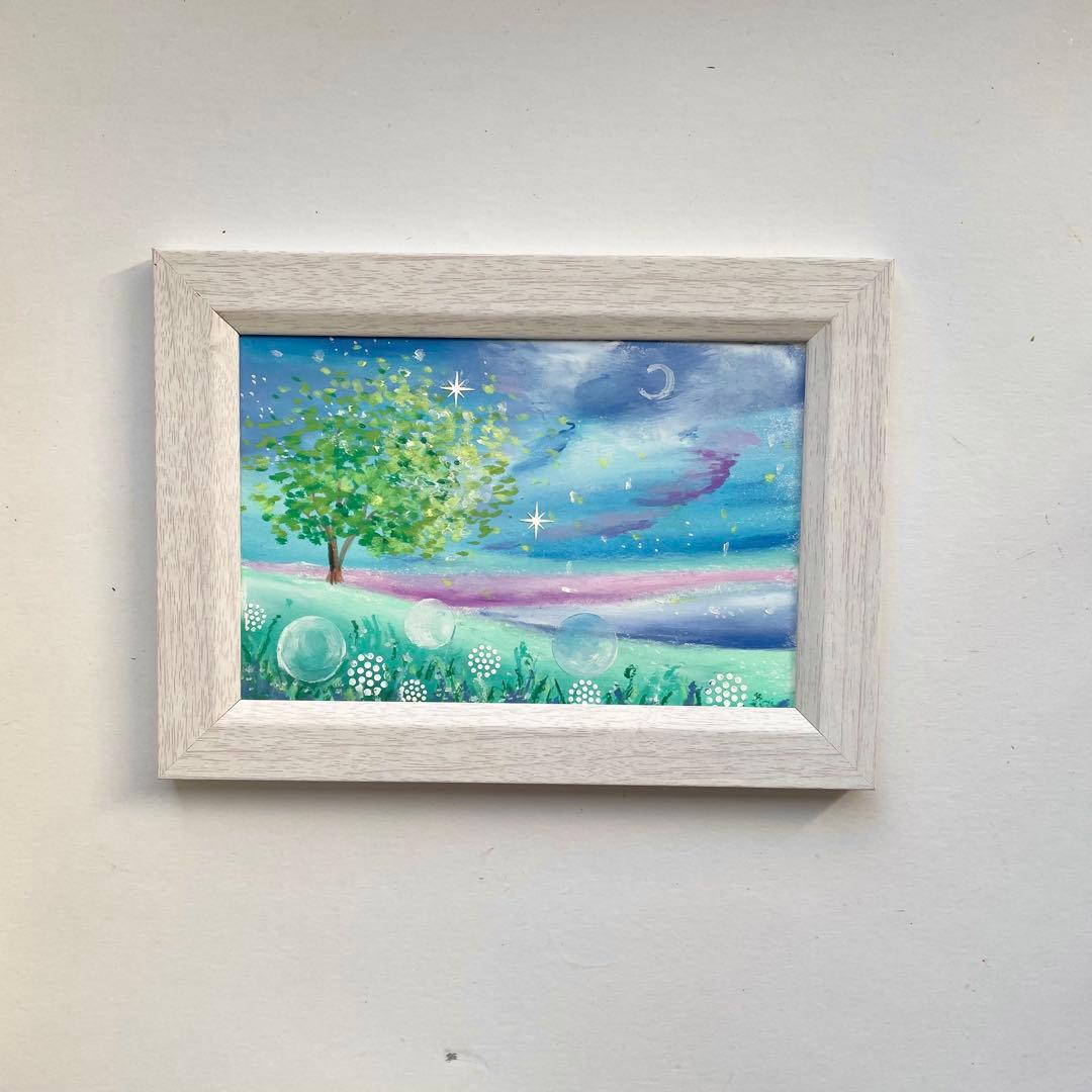 オイルパステル画　アクリル画　風景画　ご予約品　5点