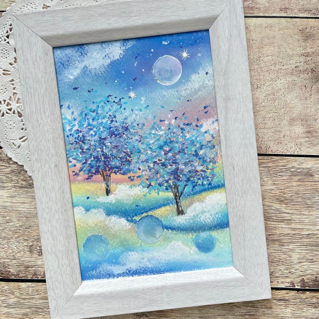 オイルパステル画　アクリル画　風景画　ご予約品　5点