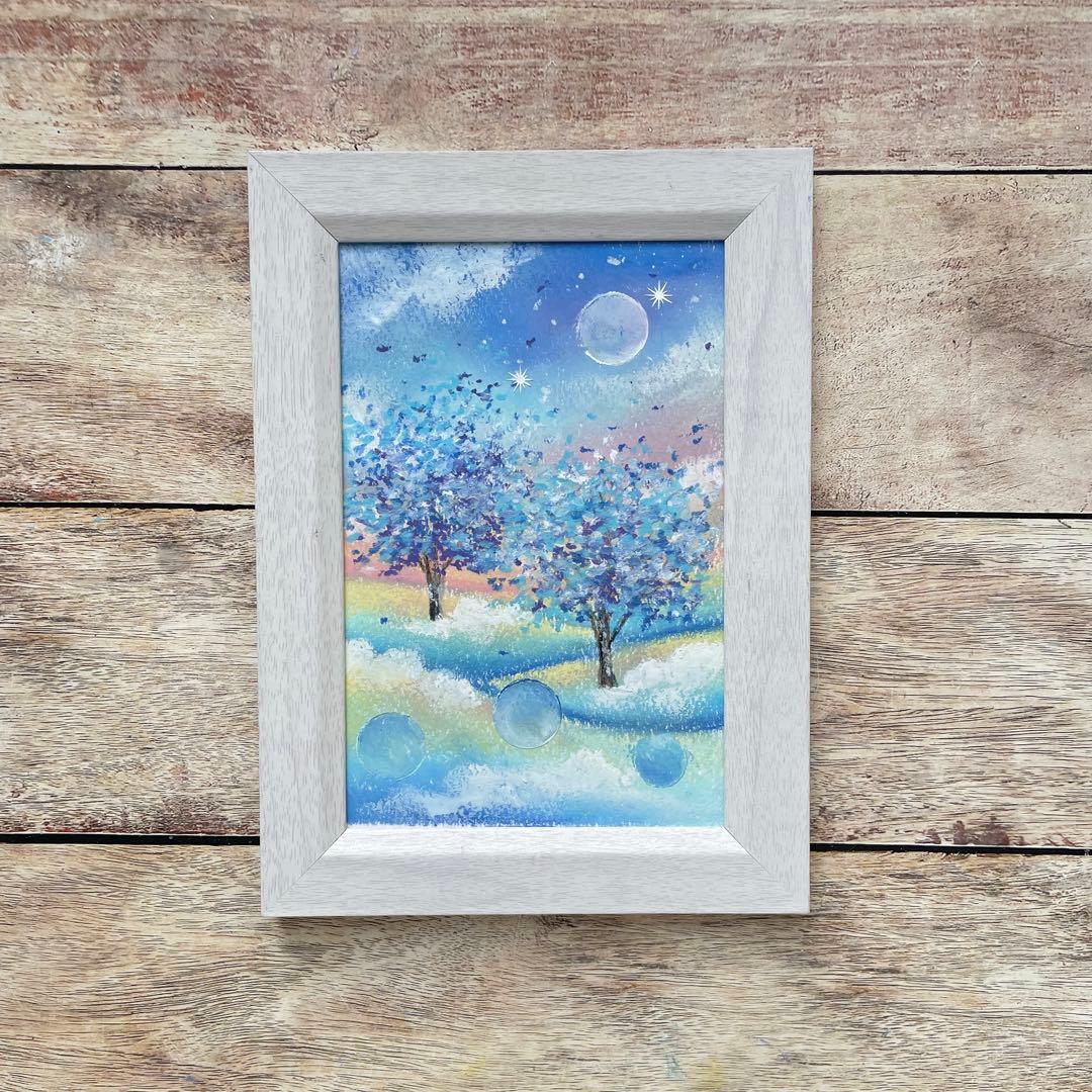 オイルパステル画　アクリル画　風景画　ご予約品　5点