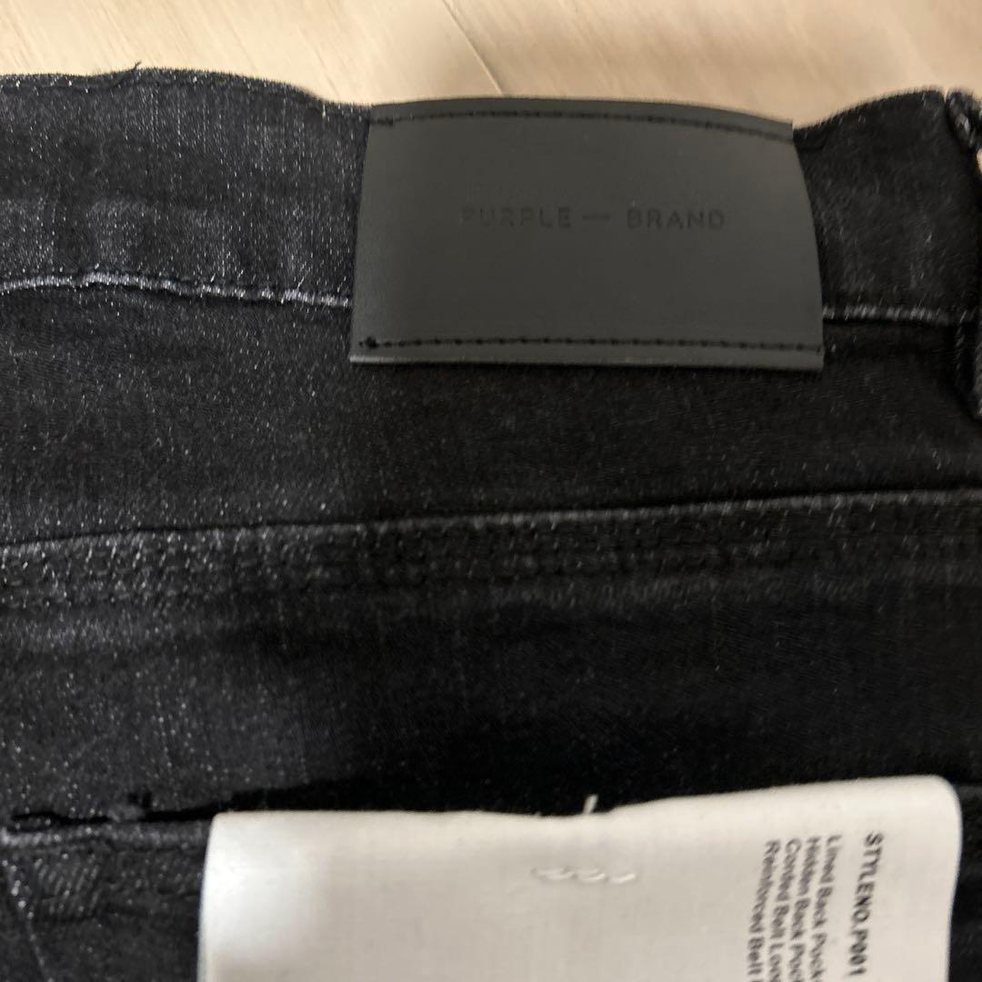 早い者勝ちすぐ売れます PURPLE ブラックデニム パンツ 28