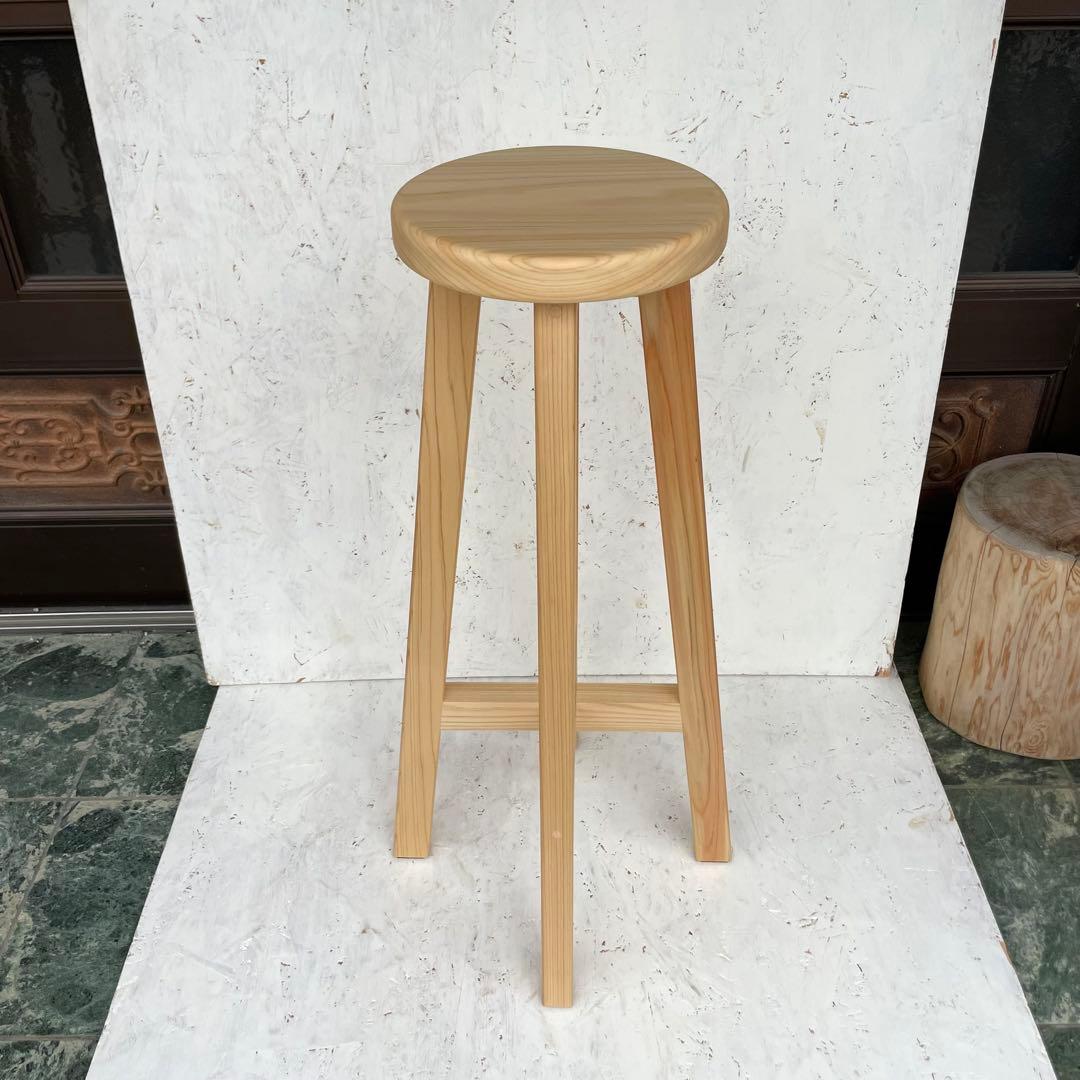 ♡　国産ひのき　丸椅子　木製スツール