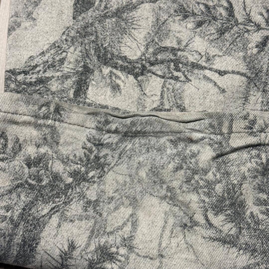 ZARAアブストラクトプリント カーペンターパンツ EU40(JP31)