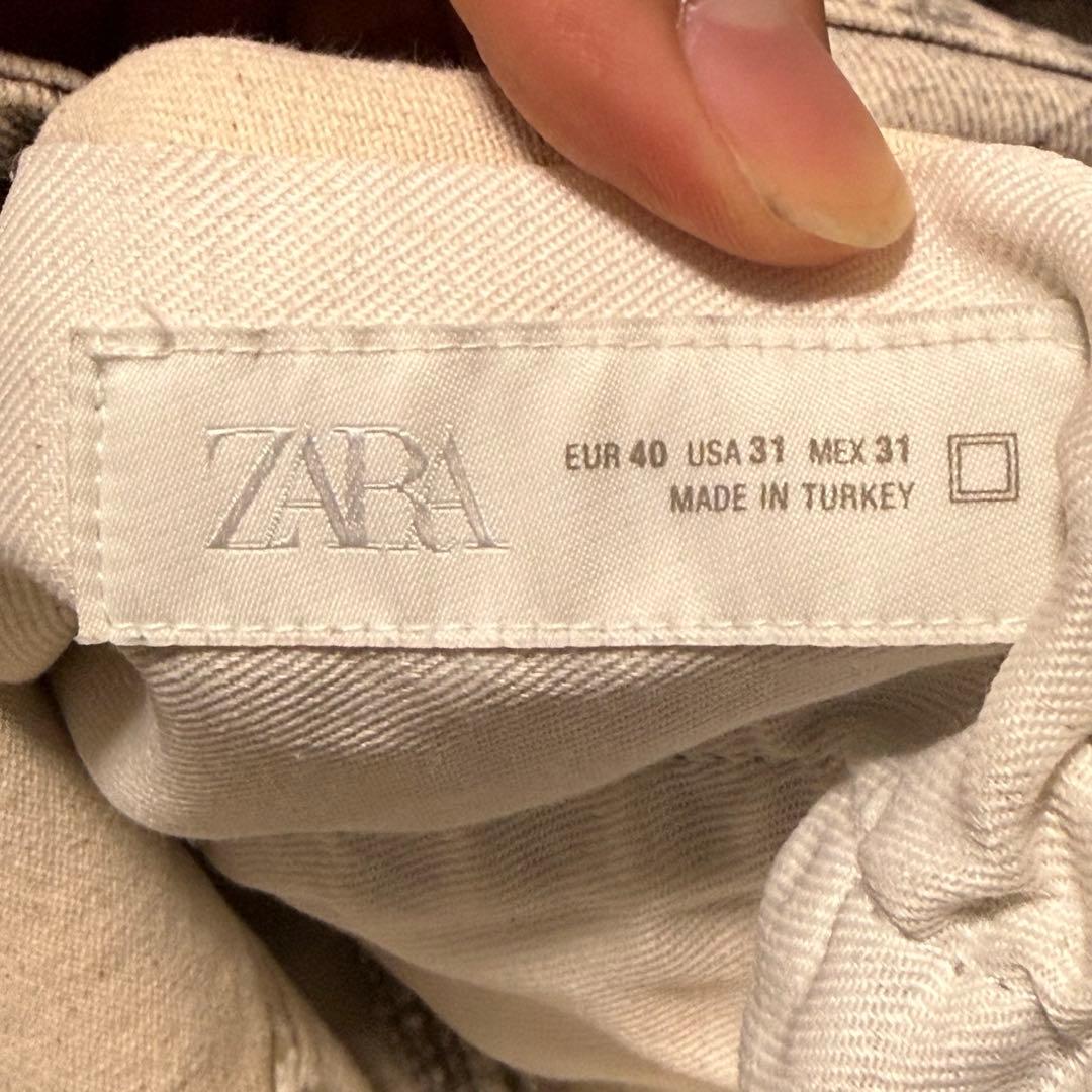 ZARAアブストラクトプリント カーペンターパンツ EU40(JP31)