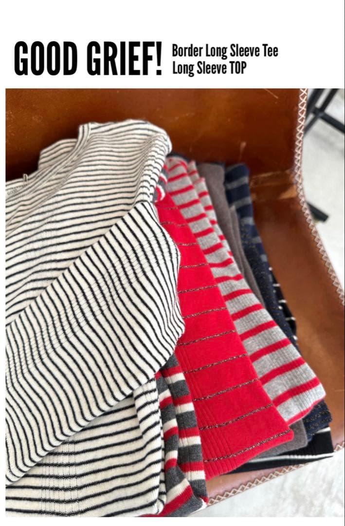 トップス GOOD GRIEF!Border Long Sleeve Tee