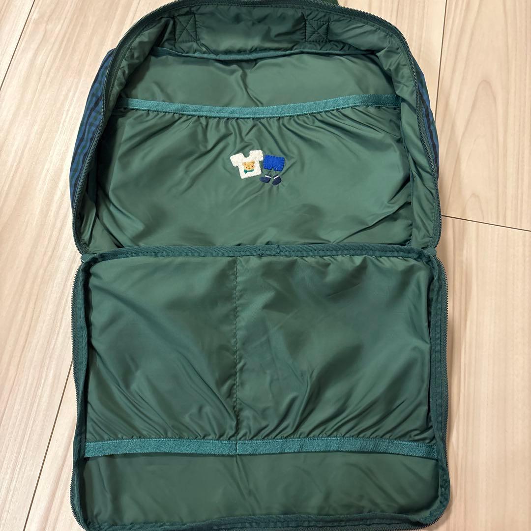 familiar おでかけポーチ　緑チェックXB