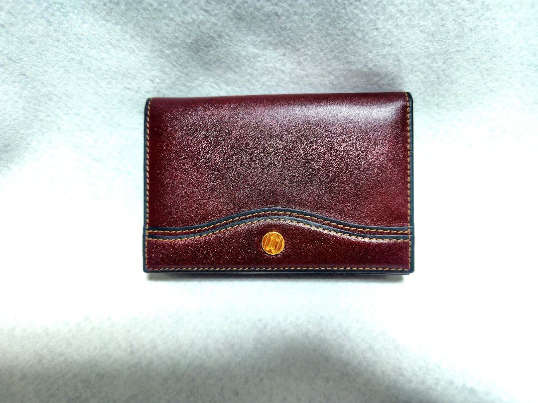 【新品未使用】GOLD PFEIL バーガンディ(赤ワイン色) レザー 名刺入れ