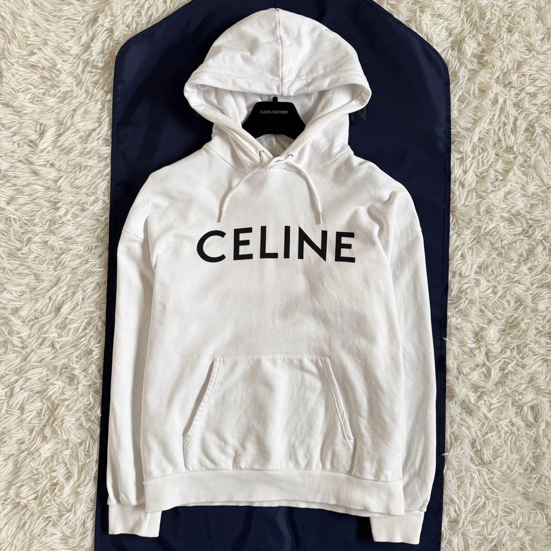 専用　美品　セリーヌ　パーカー　ロゴ　ホワイト　Mサイズ　エディ期
