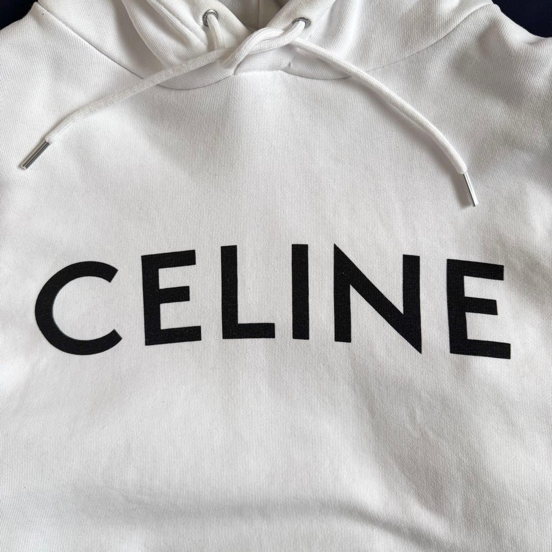 専用　美品　セリーヌ　パーカー　ロゴ　ホワイト　Mサイズ　エディ期