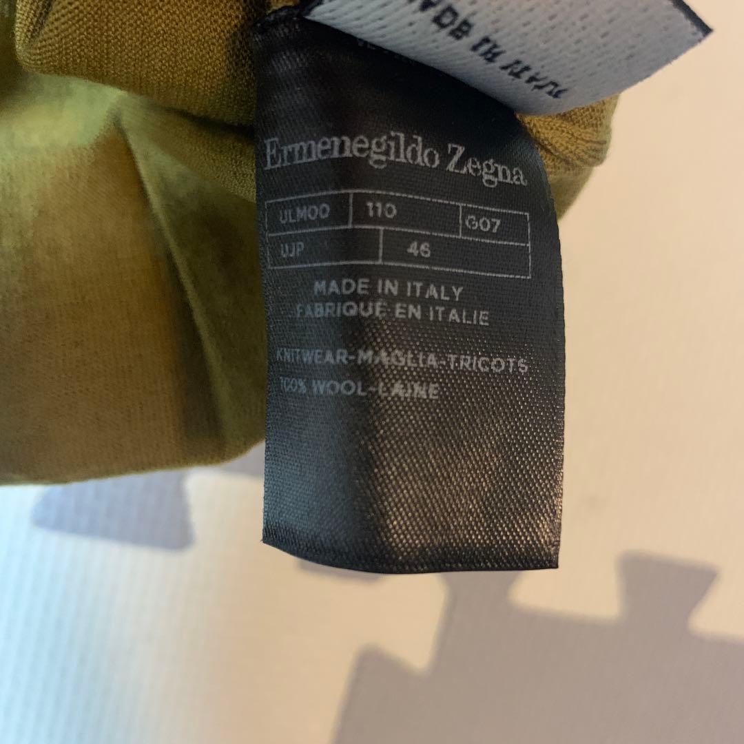 エルメネジルドゼニア　46サイズ　イエロー　クルーネック　ニット