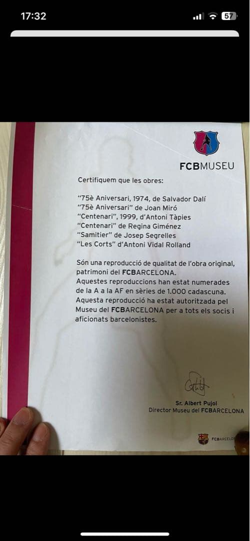 アントニタピエス　FCバルセロナ　ポスター　フレーム付き　ミロ展