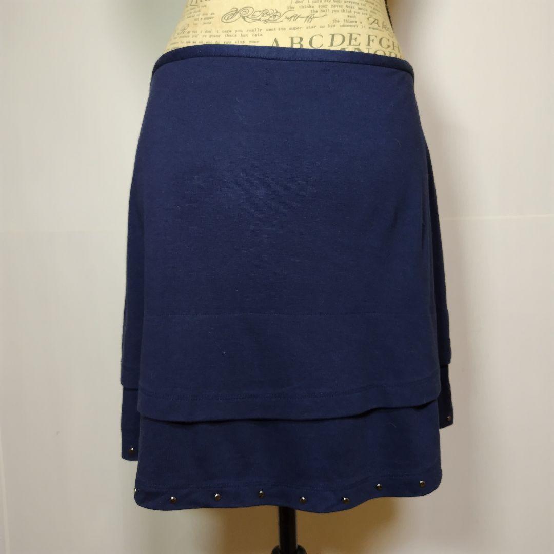 Desigual ネイビーレイヤード刺繍スカート試着のみ美品 リゾートワンピース