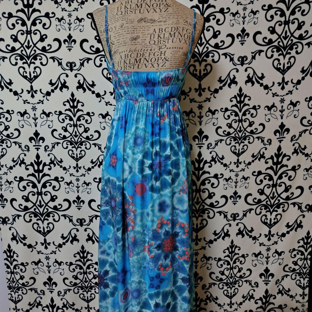 Desigual ネイビーレイヤード刺繍スカート試着のみ美品 リゾートワンピース