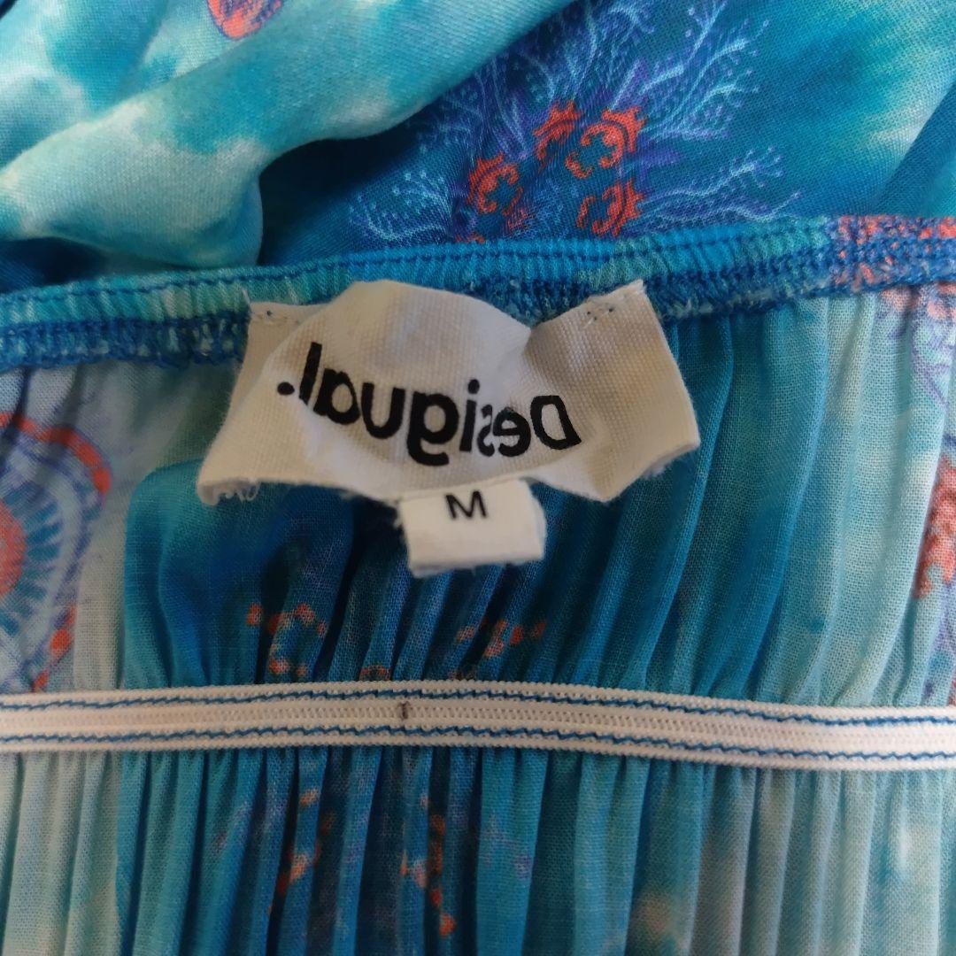 Desigual ネイビーレイヤード刺繍スカート試着のみ美品 リゾートワンピース