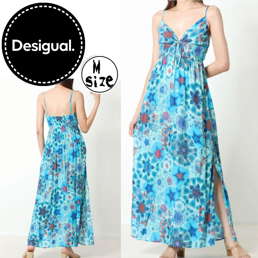 Desigual ネイビーレイヤード刺繍スカート試着のみ美品 リゾートワンピース