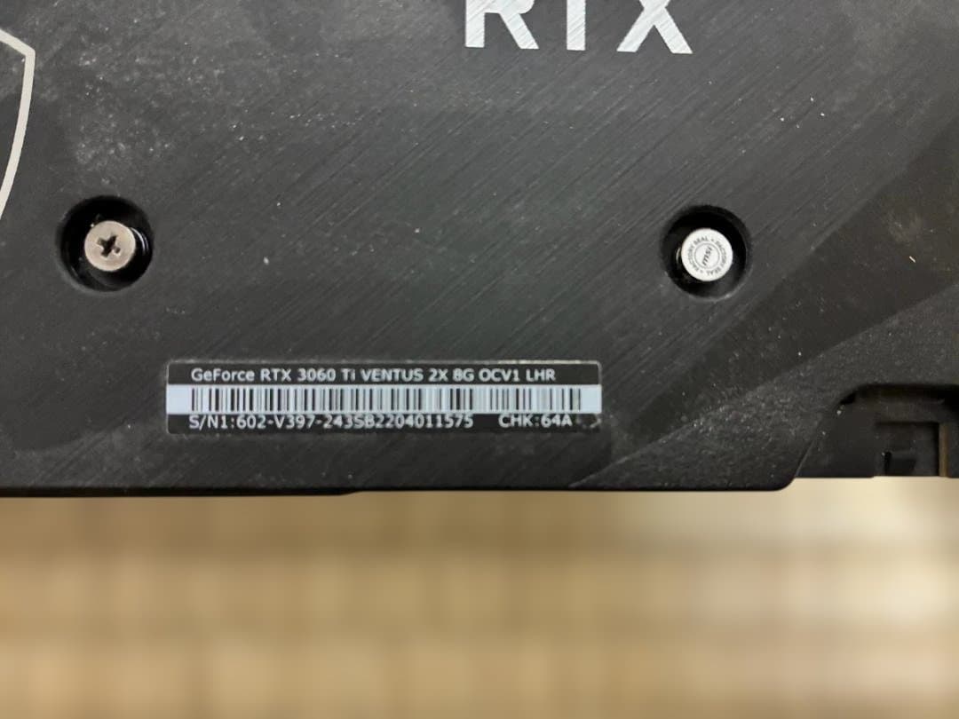 MSI GeForce RTX 3060 Ti 　　8GB