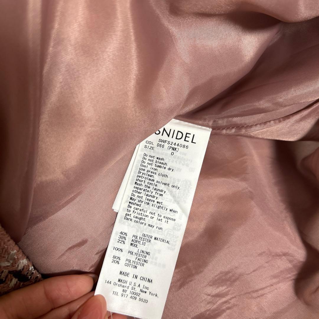 SNIDELスナイデル ロービングチェックスカート ピンク 0サイズ