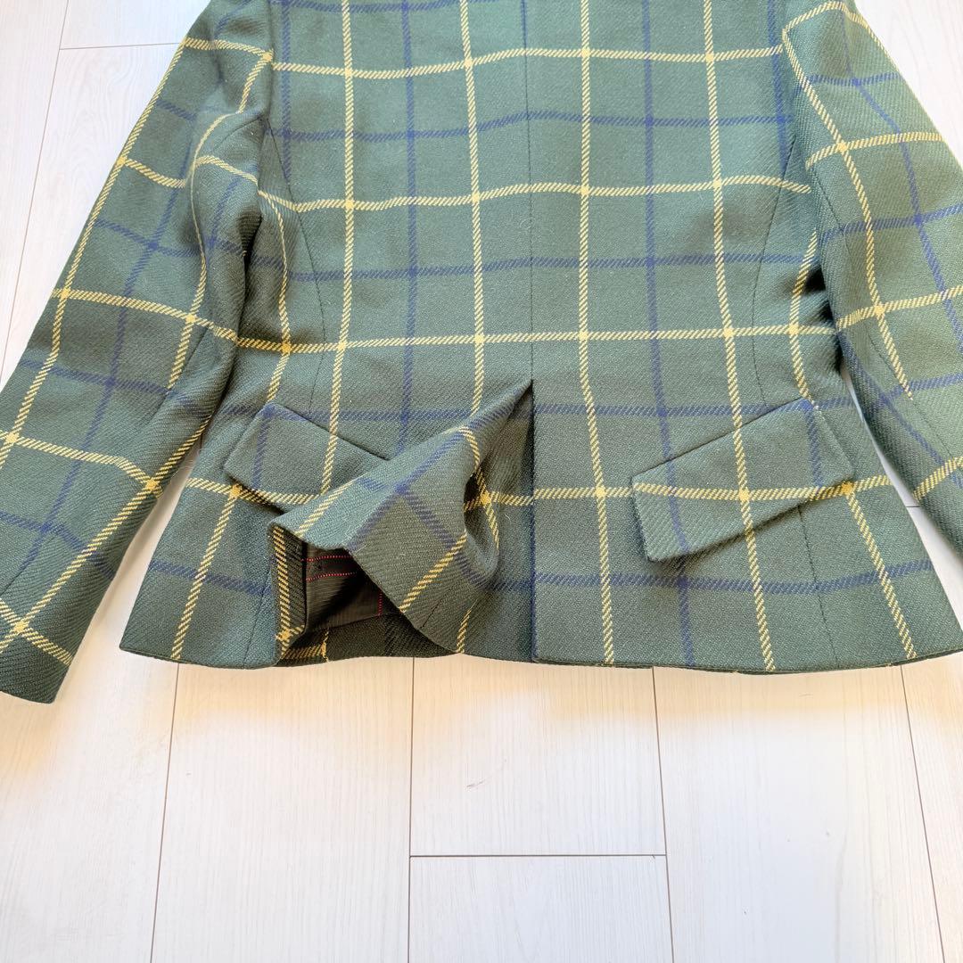 希少✨エルメス　カシミヤ100 テーラードジャケット ペプラム　裏地ロゴデザイン