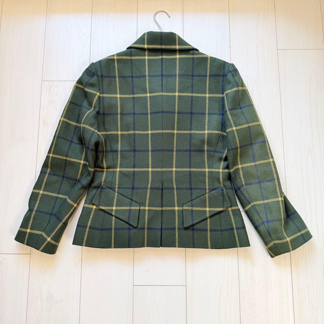 希少✨エルメス　カシミヤ100 テーラードジャケット ペプラム　裏地ロゴデザイン