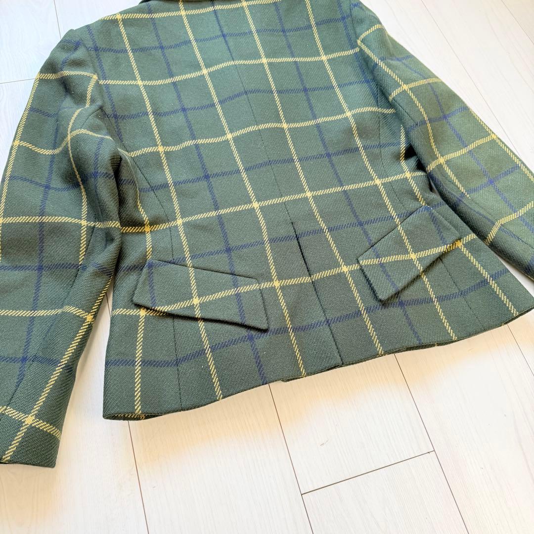 希少✨エルメス　カシミヤ100 テーラードジャケット ペプラム　裏地ロゴデザイン