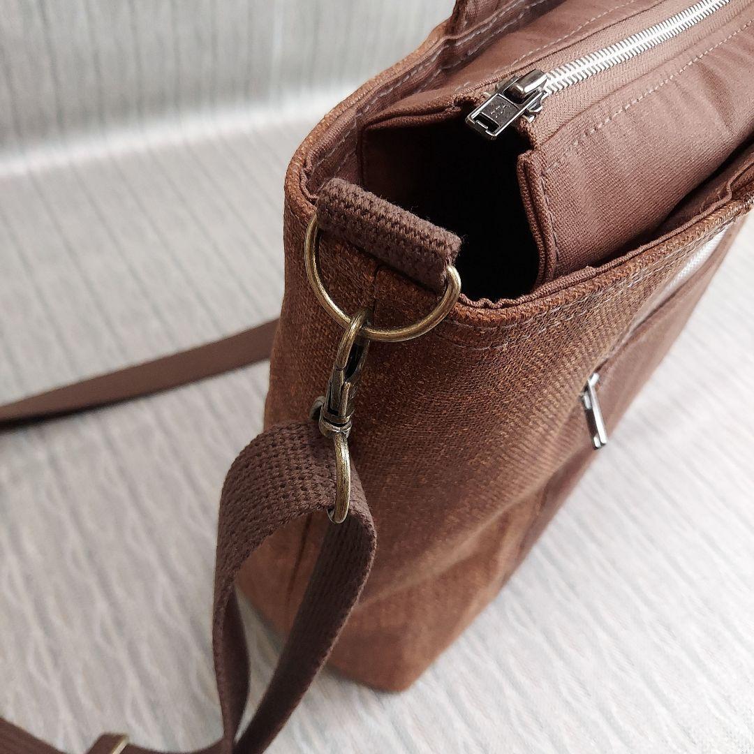 柿渋染め酒袋のトートバック (ショルダータイプ)B5サイズ