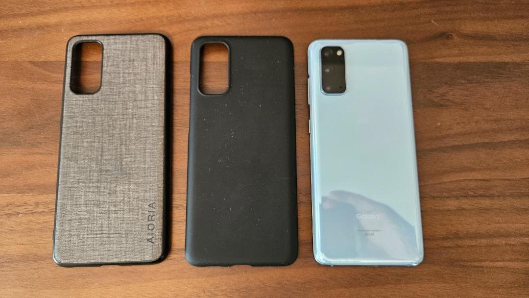 au Galaxy S20 5G SCG01 クラウドブルー ケース付き