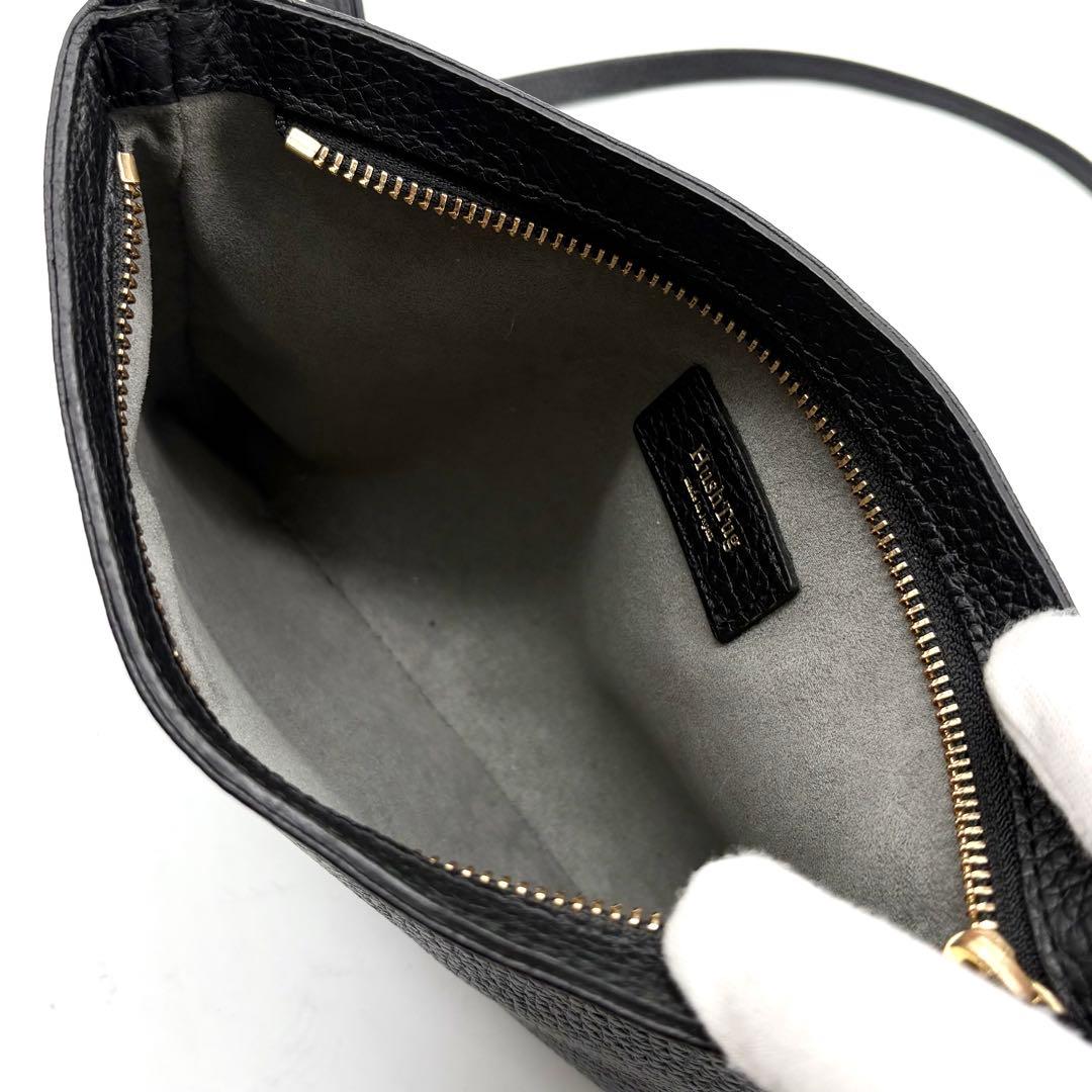 【極美品】ハッシュタグ ショルダーバッグ サコッシュ レザー 斜め掛け ブラック
