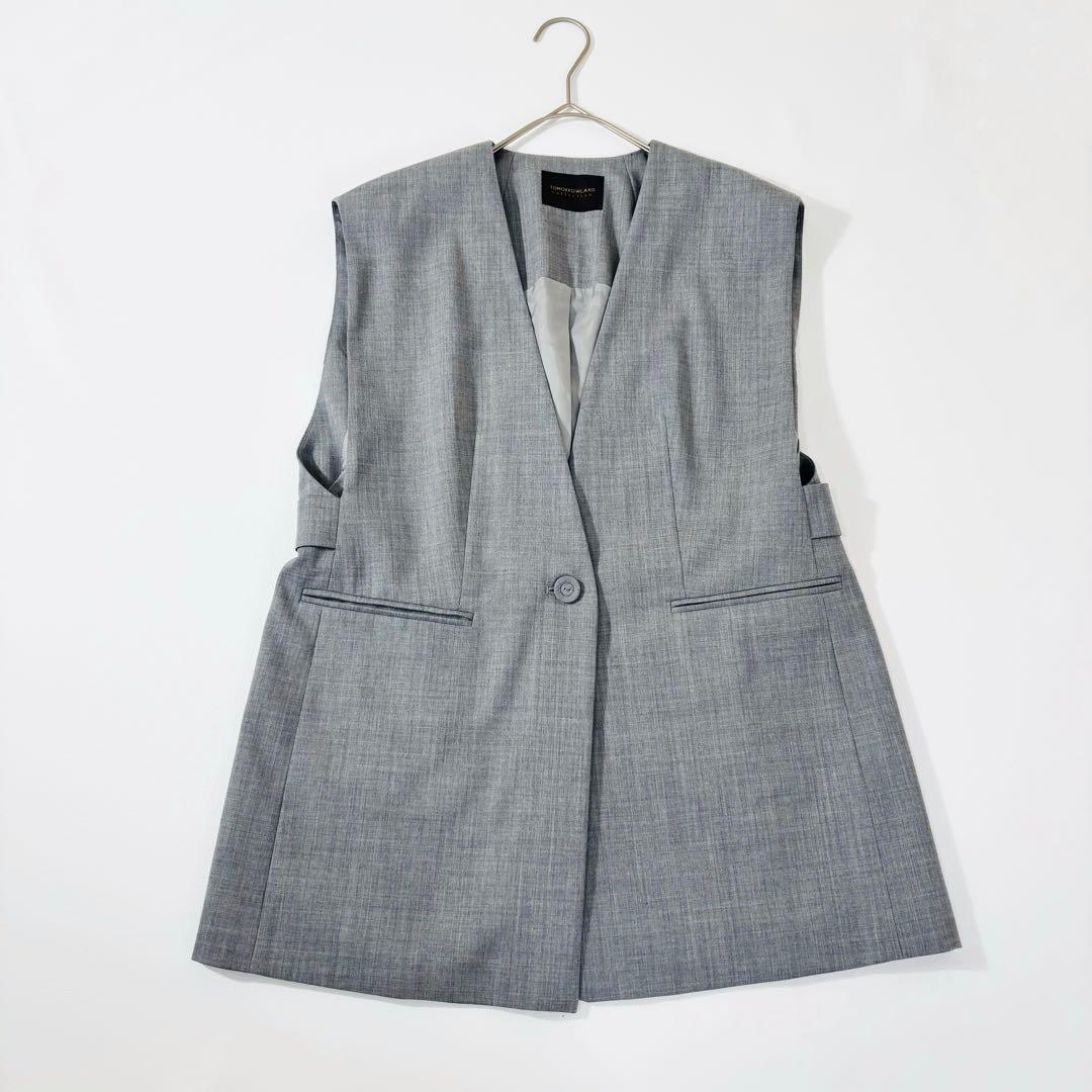 855美品✨トゥモローランド 2025SS ベスト ジレ グレー 定価3.5万