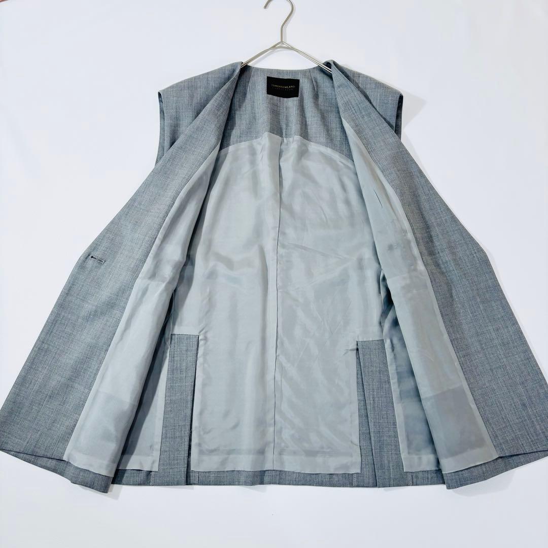 855美品✨トゥモローランド 2025SS ベスト ジレ グレー 定価3.5万