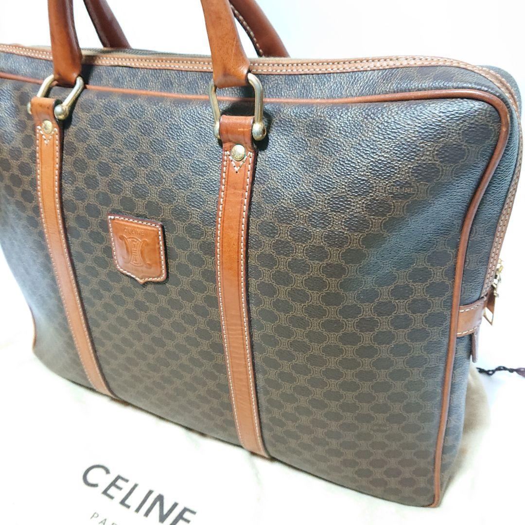 美品 CELINE マカダム柄 ビジネスバッグ