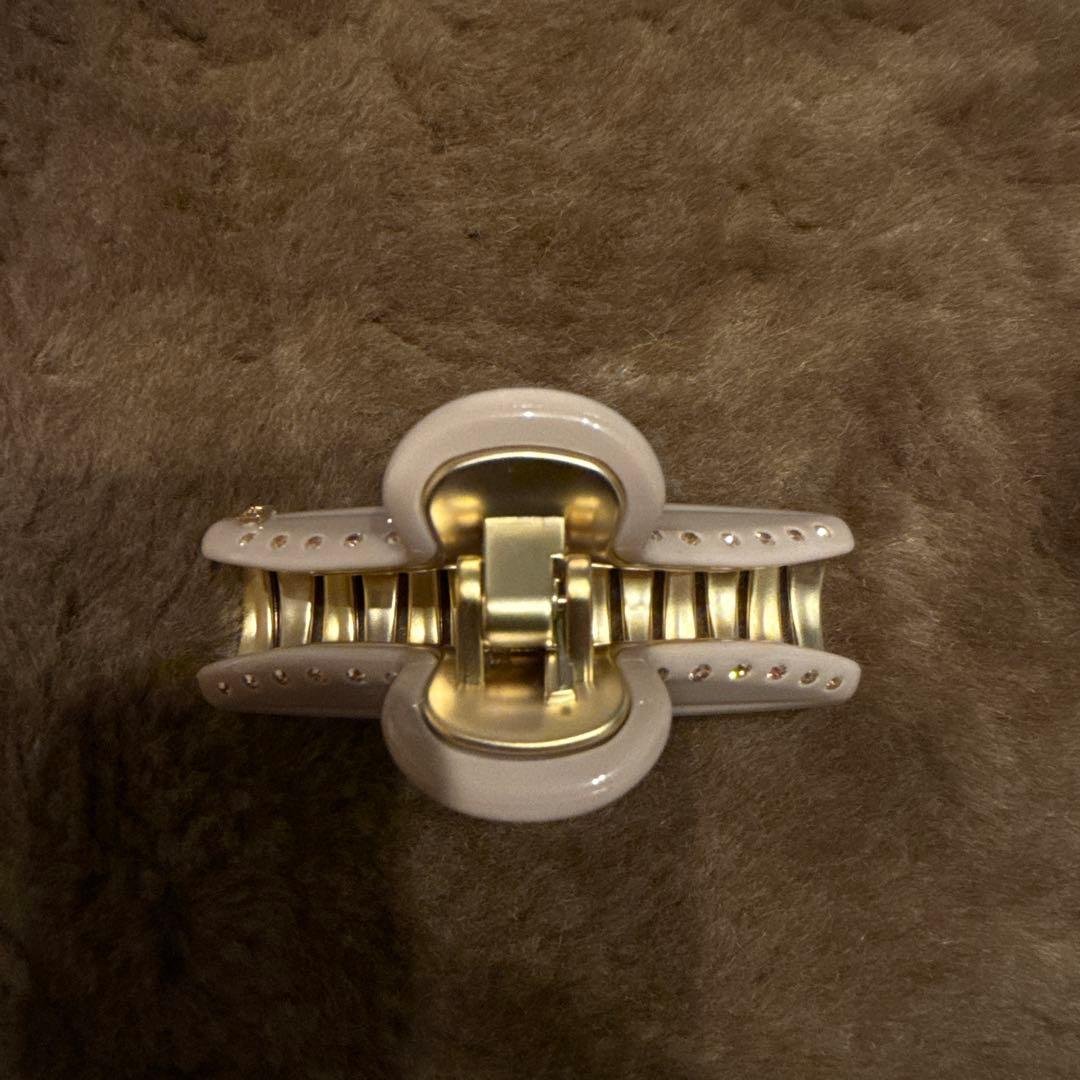 【美品】アレクサンドルドゥパリ　Mクリップ　人気のベージュ　スワロフスキー