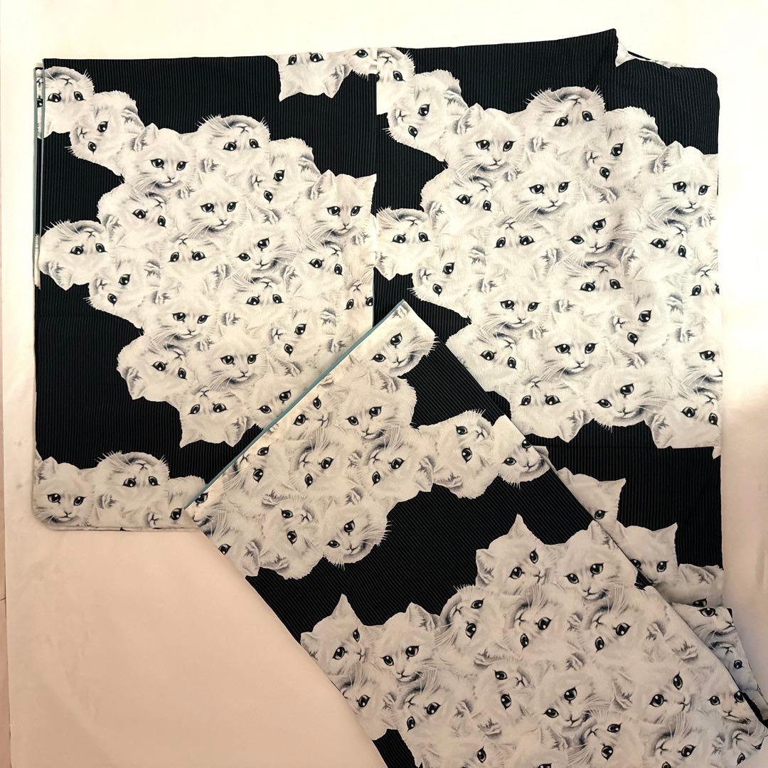 豆千代モダン　あちゃちゅむ　ねこづくし　袷着物