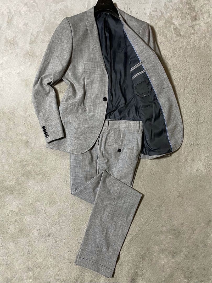  エイチ＆エム 手縫い スタイリッシュスーツ ライトグレー 46/M 美品